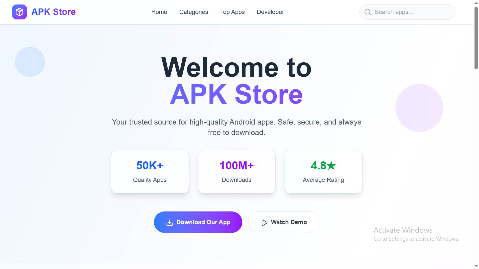 APK Store Web Application